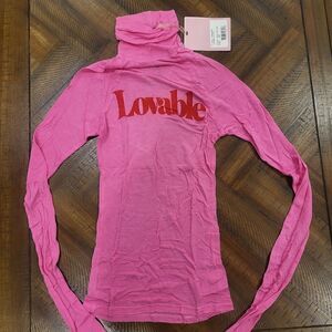 Dolls Kill x Daydream Nation Lovable Turtleneck Pink and Red Small